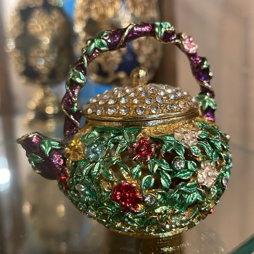 Keren Kopal Colorful Jeweled Teapot Trinket Box